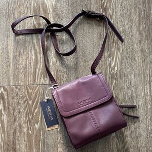 American Leather Crossbody Bag - Deep Plum